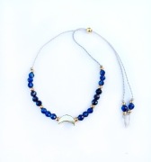 Bransoletka szafir Noc Kairu księżyc jedwab regulowana prezent minerały hit