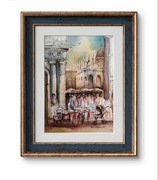 Akwarela malowana ręcznie "Wenecja plac sw Marka"