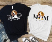 Personalizowana koszulka z psem BEAGLE Dog Mam Dog Dad prezent