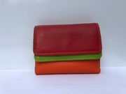 Portfel włoski MyWalit damski mały miękka skóra czerwono - zielony