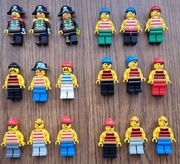 LEGO - 18 piratów - 3x Kapitan Rudobrody Roger 15x piraci - BDB/DB