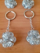 Kocia łapka. Brelok na klucze. Srebrzyste.