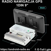 Radio Android GPS 1DIN 9" IPS 1280*720 2GB+32GB