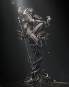 Figurka druk 3D żywica 12K " Crow Girl  - F1135 " - 180 mm