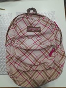Plecak JanSport różowo-brązowa kratka  40  32  14 cm