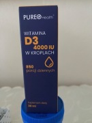 Pureo Health Witamina D3 4000IU w kroplach 30 ml, 850 porcji dziennych