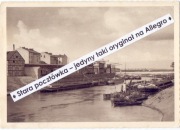 POZNAŃ POSEN Port spichlerze barki prom most kolejowy rzeka Warta ~1940