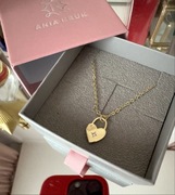 Naszyjnik Ania Kruk cyrkonia złoty łańcuszek serce charms serduszko kłódka