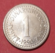 Moneta Jugosławia 1 dinar 1990