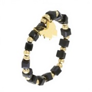 Pierścionek na Gumce z Koralików i Zawieszką MOTYL