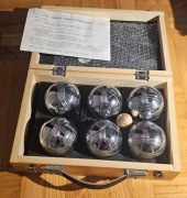 Boule petanque zestaw w drewnianej walizce