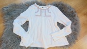 H&M bluzka tunika biała z haftem R. 158/164