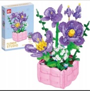 Klocki kwiaty kwiatki w donicy DIY Z KLOCKÓW + DONICZKA 583 elem