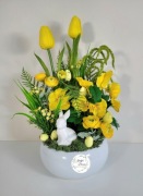 Stroik wiosenny z tulipanami. Idealny na prezent. Rękodzieło!