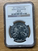 2011 Austria 1.5.Euro Philharmonic NGC MS 68