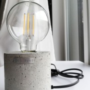 Lampa betonowa tube industrialna, żarówka Edison 