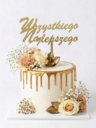 TOPPER NA TORT wszystkiego najlepszego DEKORACJA topper tort