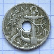 01333 Hiszpania 50 centymów 1949