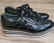 Tamaris 41 damskie sportowe czarne lakierowane 