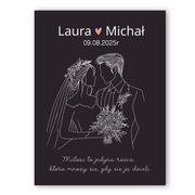 Personalizowany Plakat dla Pary Młodej – Pamiątka Ślubna A3 (30 x 40cm)