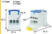 Blok rozdzielczy na szynę din 80A 3x16 4x6
