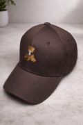 Czapka z Daszkiem Brązowa z Misiem Modna Baseball Cap Nowa