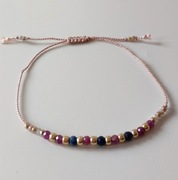 Bransoletka przyjaźni z lapis lazuli, opalem różowym i rubinem 