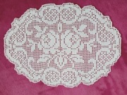 **CEPELIA biała serwetka RÓŻA szydełko kordonek PRL 1950+