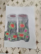 Buty z kwiatami rysunek 