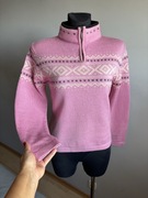 Dale of Norway rózowy sweter damski zimowy wełniany golf ZIP 100% wełn M 38