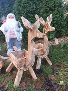 Renifery Sanki sanie drewniane dekoracje ogrodowe 