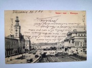 WARSZAWA Ratusz i teatr tramwaj konny 1904