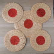 Zestaw 5 naturalnych plecionych podkładek na stół vintage