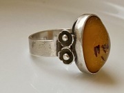 Metaloplastyka stary srebrny pierścionek vintage retro Cepelia PRL srebro