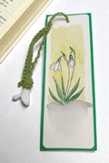 Zakładka do książki handmade, przebiśniegi 