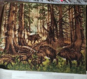 2 szt. Makaty dywaniki z PRL-U  Dziki w lesie