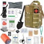 Plecak ewakuacyjny ratunkowy IFAK, 122 szt. komplet czarny, khaki