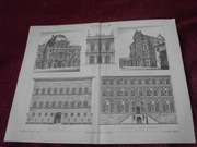Architektura   duża oryginalna XIX w. grafika do aranżacji