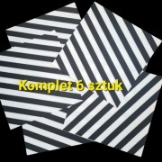 IKEA Pipig mata podkładka pasy czarno białe komplet 6 sztuk La Mania Nowe 
