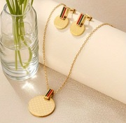 Zestaw biżuterii ze stali nierdzewnej w kolorze złotym Nowe