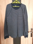 Męska granatowo biała bluzka w paski na długi rękaw rozmiar M