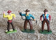 Żołnierzyki PRL figurki Indianie kowboje kowboy 3 szt.