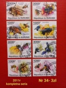 Znaczki fauna:34: owady, pszczoły- Burundi 2011r 