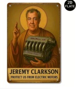 Metalowy plakat vintage samochód wyścigowy Jeremy Clarkson dekoracja garażu