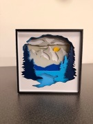 Ramka 3D Shadowbox – motyw zimy, dekoracja w chłodnych barwach