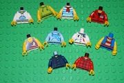 Lego zestaw 10 ciałek,torsów dla minifigurek,różne kolory.