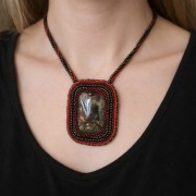 Naszyjnik z jaspisem handmade | DUŻY kamień | UNIKAT | OKAZJA