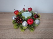 Nowy stroik bożonarodzeniowy ozdoba świąteczna rękodzieło świecznik 