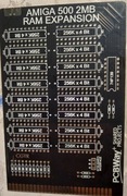 Płytka PCB rozszerzenia pamięci RAM do 2MB do Amigi 500