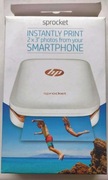Mobilna drukarka fotograficzna HP Sprocket biało-złota + papier + kabel